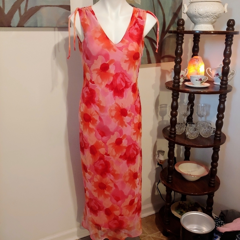 Studio Y red & orange maxi floral dress